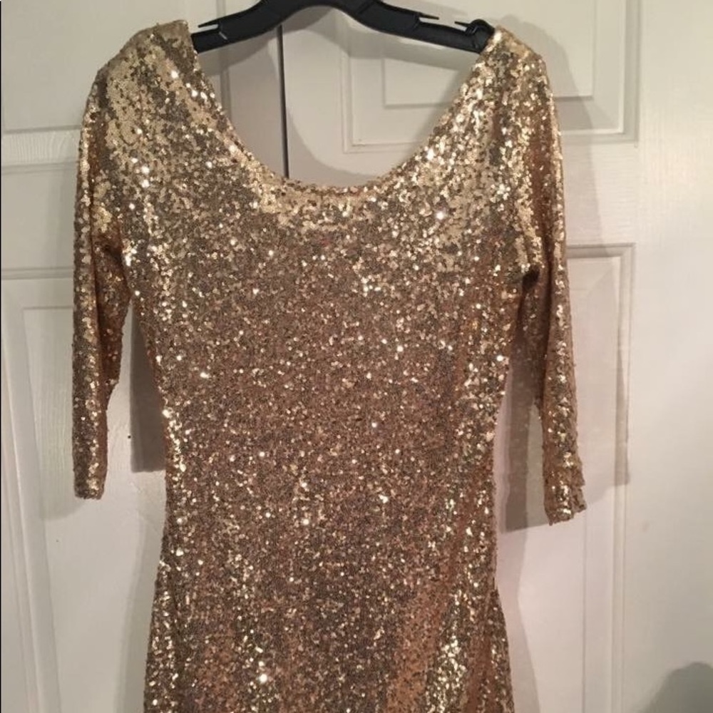 Gold sequin minidress NYE - Picture 2 of 4